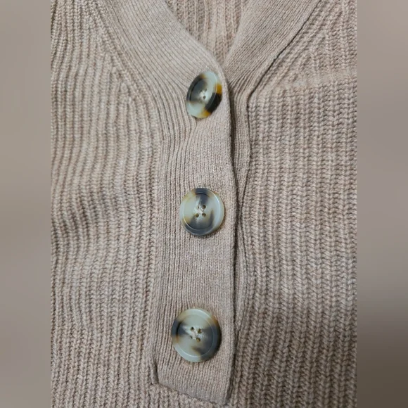 MADEWELL Granola Women's Merino Wool Knit Tan Sweater Boho Classy - Picture 8 of 12